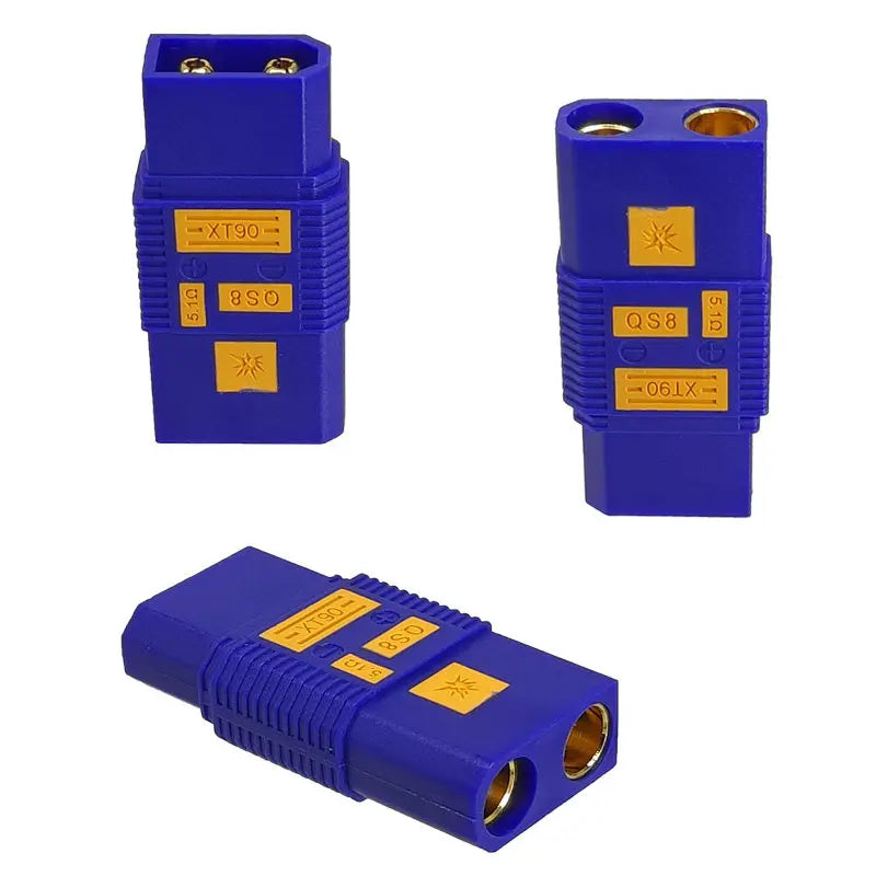 QS8-S/QS8-S+ High-Current Anti-Sparking QS8 to XT90 Adapter, Drone Lithium Battery Connector, Electric Vehicle Charging Plug