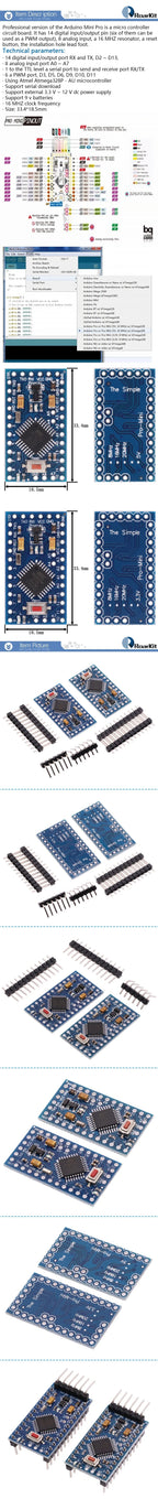 Pro Mini 328 Module Atmega328P 3.3V 8Mhz 5V 16M For Arduino Nano Microcontrol Micro Control Board