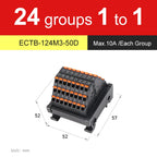 ENMG ECTB Terminal Block 10A 24-Point 42-Point 48-Point 84-Point PLC Signal Transfer Junction Rail Mount Power Distribution Box.