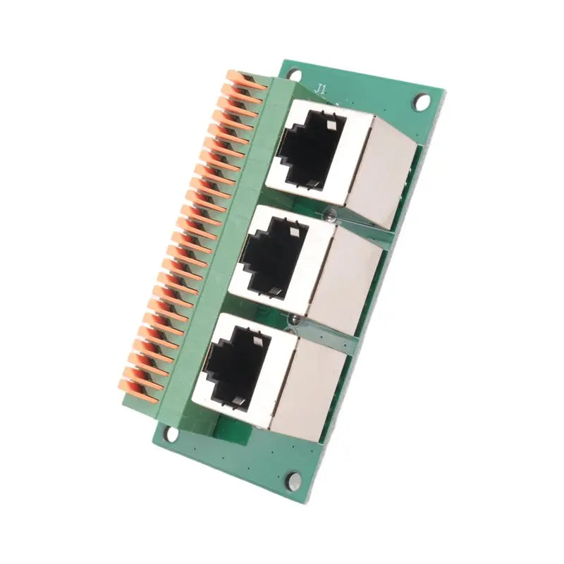 AT21-RJ45 Female Breakout Board,Solderless RJ45 To 8Pin Quick Spring Terminal,Three Ways RJ45 Female Connector With PCB Board