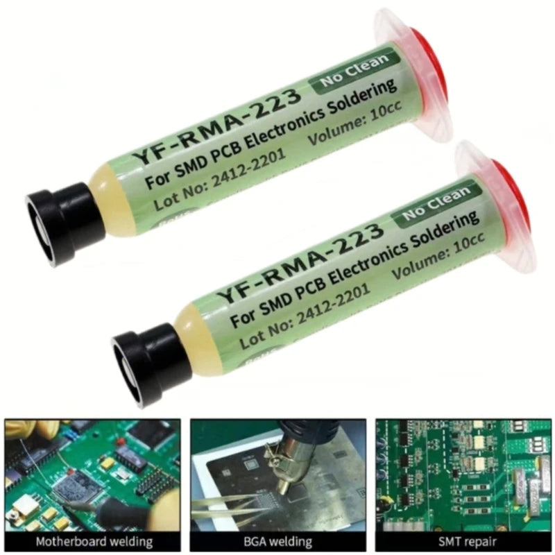 RMA-223 10cc Flux No Clean Flux Soldering Iron Welding Flux Consumer Electronics Repair Solder Paste For Phone LED BGA SMD PGA