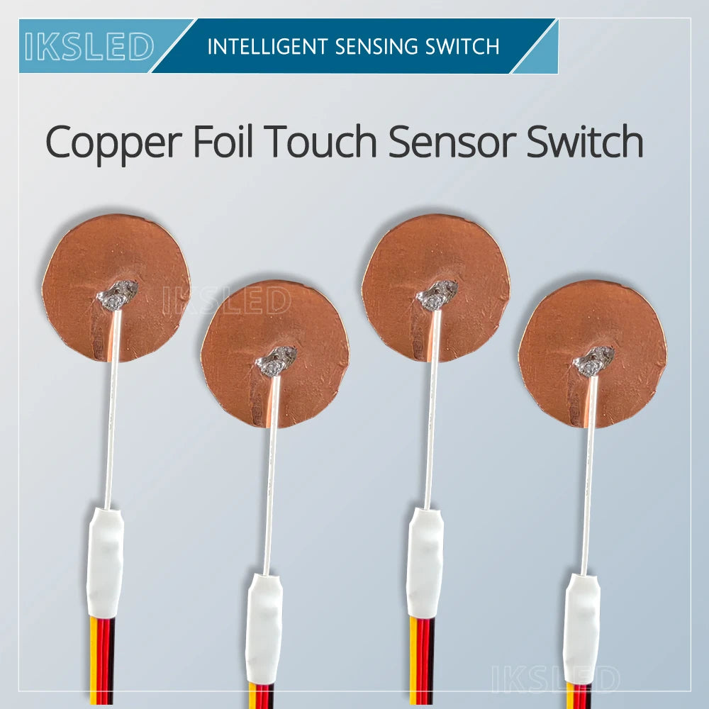 5V12V Mini Touch Sensor Switch Without Opening, Penetrating Wood Board, Glass Sensor, Copper Foil, Self-Adhesive Jog Reset