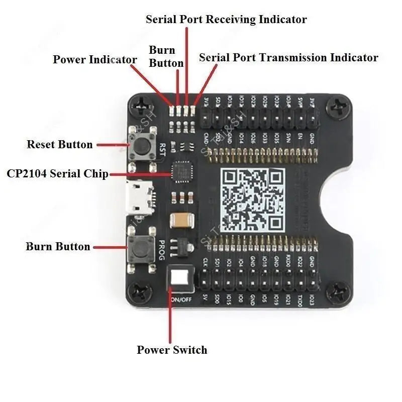 ESP8266 ESP-WROOM-32 ESP32-WROVER Development Board Test Programmer Socket Downloader for ESP-01 ESP-12F ESP-07S ESP-12S ESP32