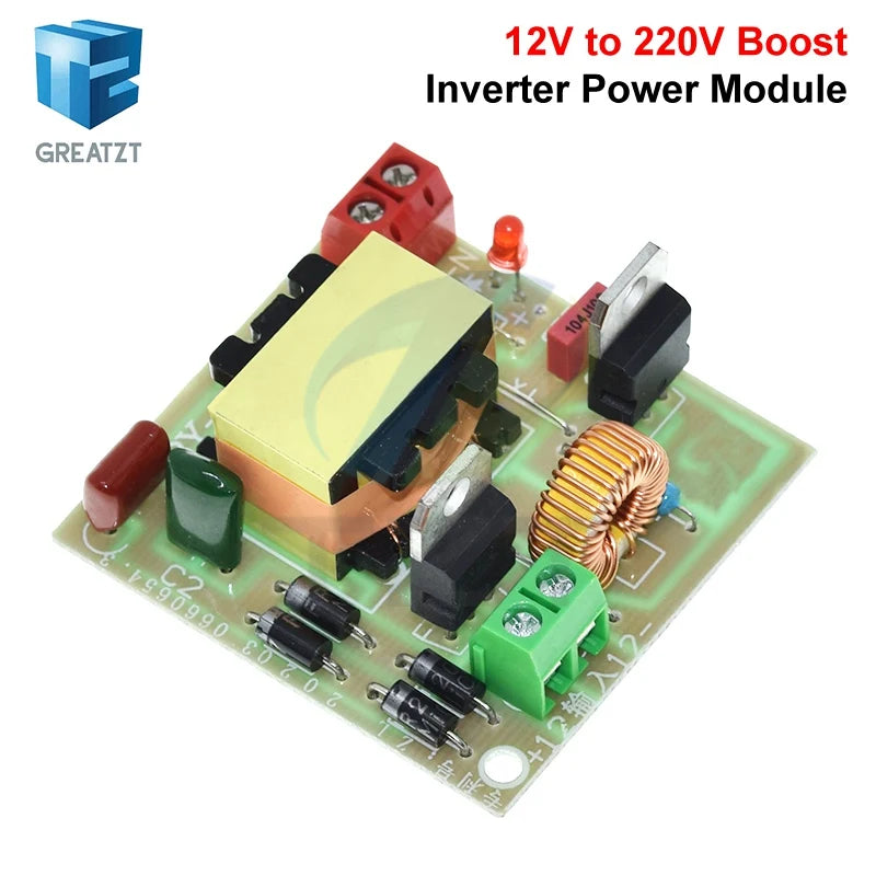 GREATZT 12V To 220V Step UP Power Module 120W DC-AC Boost Inverter Module Dual Channel Inverse Converter Booster Module Power