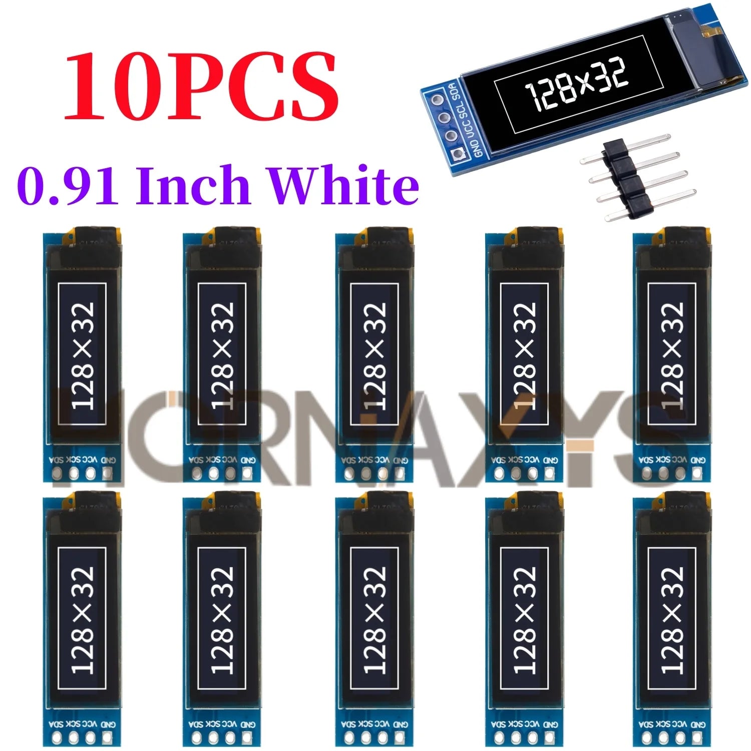 0.91 Inch 128x32 IIC I2C White / Blue OLED LCD Display DIY Module SSD1306 Driver IC DC 3.3V 5V for arduino