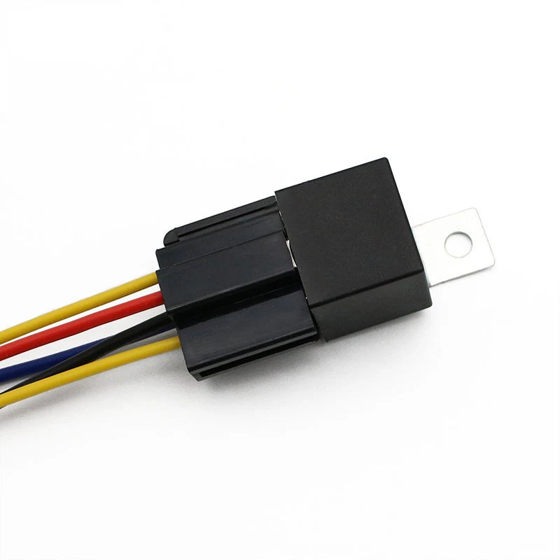 Waterproof Automotive Relay 12V 24V 4pin 5pin 4P 5P 40A Car Relay With Black Red Copper Terminal Auto Relay With Relay Socket