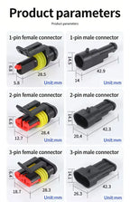 YanXi AMP 1/2/3/4/5/6 Pin Way Waterproof Electrical Auto Connector Male Female Plug with Wire Cable Harness For Car Motorcycle