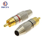Gold RCA Male Adapter Non Solder Connector for Audio Video CCTV IP Camera Security Coaxial Cable Solderness Convertor