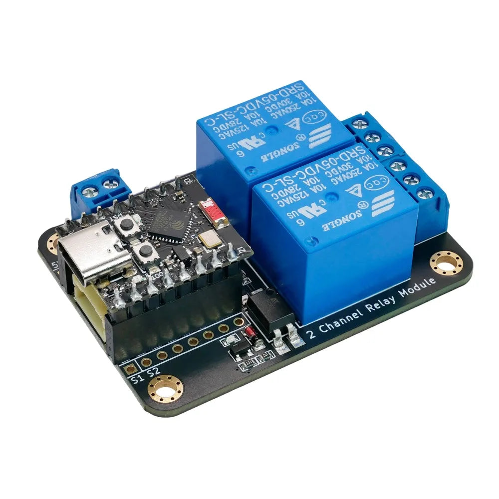 2 Channel DC 5V Relay Module Low Level Trigger with Optocoupler Isolation Smart Home Control Board Compatible with Arduino ESP32