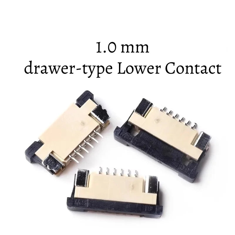 5-20pcs 1.0MM FFC/FPCconnector  Back Flip Lower Contact drawer-type Upper/Lower Contact 4/6/8/10/12/14/16-40P