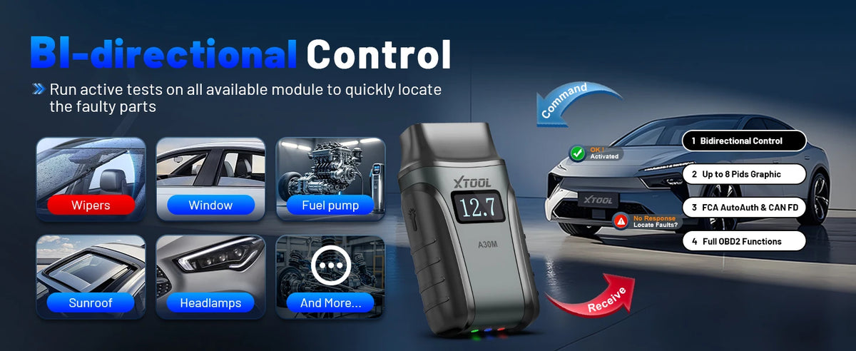 XTOOL Anyscan A30M Bluetooth OBD2 Scanner Car Diagnostic Tools 26+ Reset Service Code Reader CANFD Protocol Lifetime Free Update