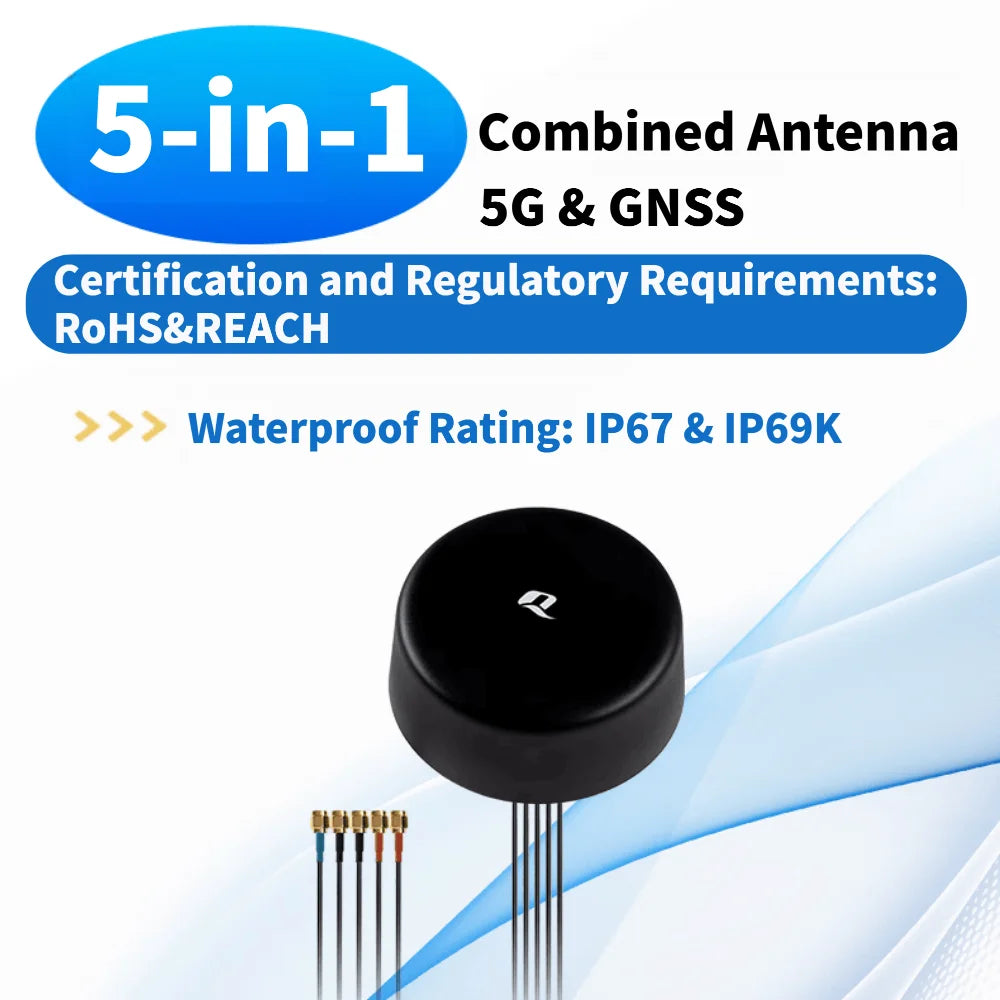 Quectel Multi-Band High-Gain 5G/GNSS Positioning 5-in-1 Combination Antenna 4G LTE MIMO GPS Dual-Band Antenna SMA 300mm Cable