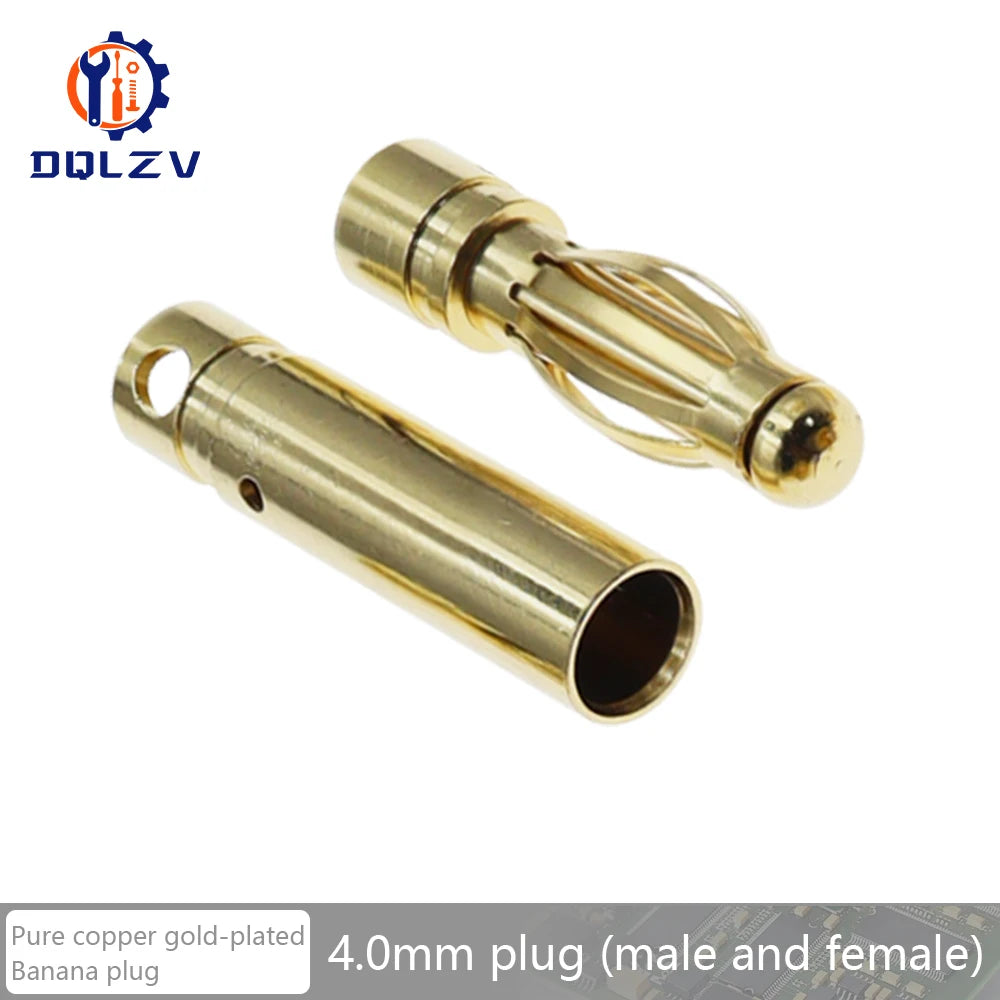 2.0mm 3.0mm 3.5mm 4.0mm 5.5mm 6.0mm 8.0MM Gold Bullet Banana Connector plug for ESC Lipo RC battery Plugs