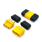 MR60 MR 60 Fireproof Female Male Three-core Connector With Sheath 3.5mm Brass Gold Plated For Lipo ESC RC Model