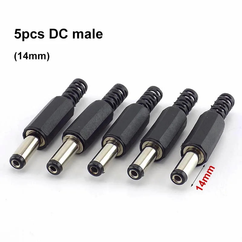 5pcs 10pcs DC female male Power Plug 5.5mm x 2.1mm Male  Female Jack Socket Adapter Connectors Set For DIY Projects Connector