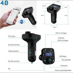 Wireless Bluetooth FM Transmitter MP3 Player With Hands-Free Calling Radio Receiver Dual USB Charger & Music Stereo Adapter
