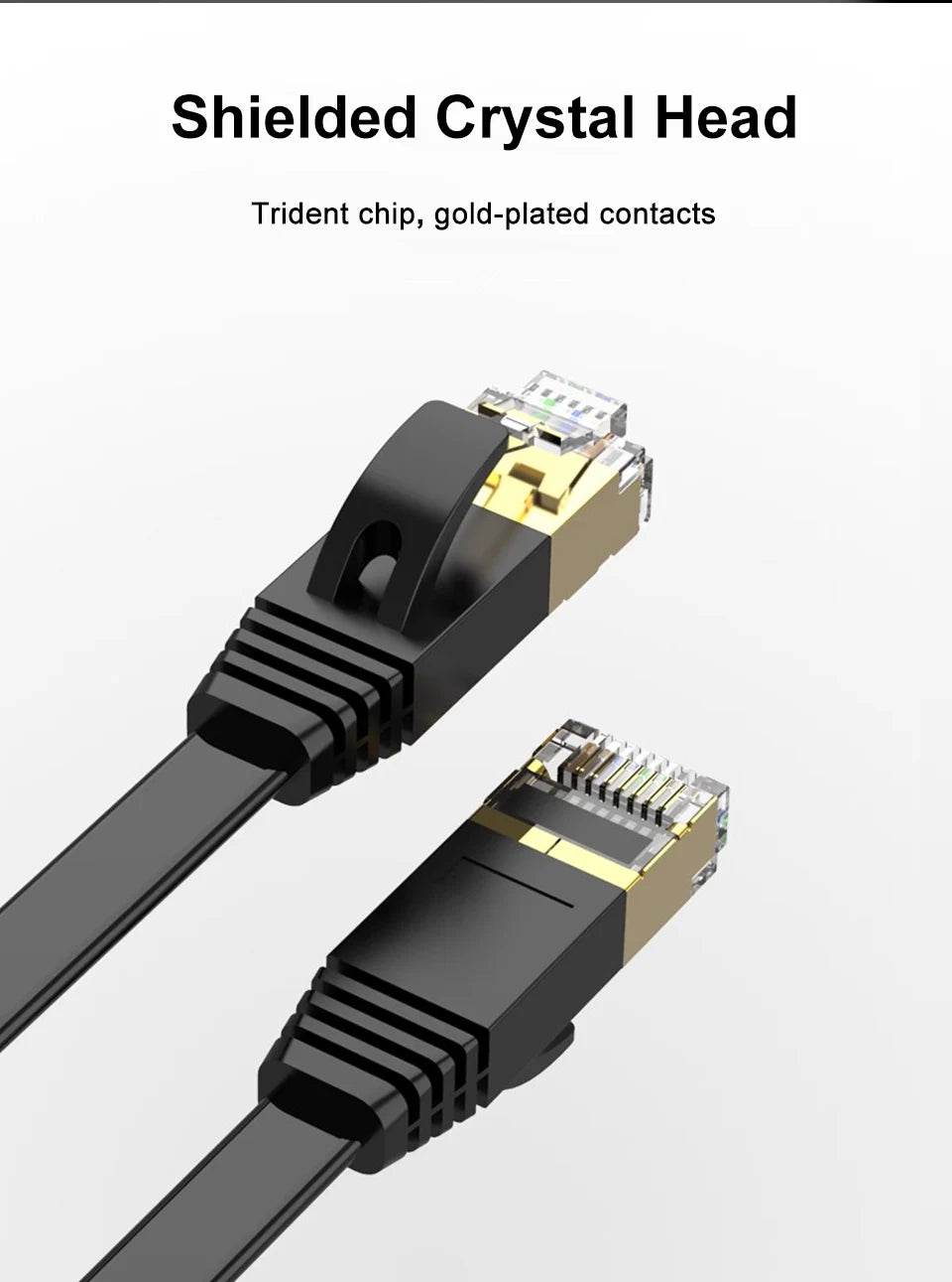 CAT7 Ethernet Cable Flat Lan 0.2m 0.3m RJ45 Network Cable Shield Lan Cable UTP Flat for Patch Panel RJ45 for Modem Router