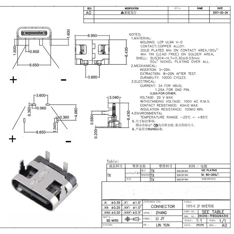 10Pcs USB Connector Type C Female Charging Port Jack 2/4/6/16 Pin Type-C Socket PCB Soldering SMD SMT DIY Repair Type C Adapter