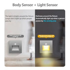 PIR Motion Detector Light Sensor LED Lights AC 110V-220V Recessed Staircase Bedroom Wall Lamp LED Night Light