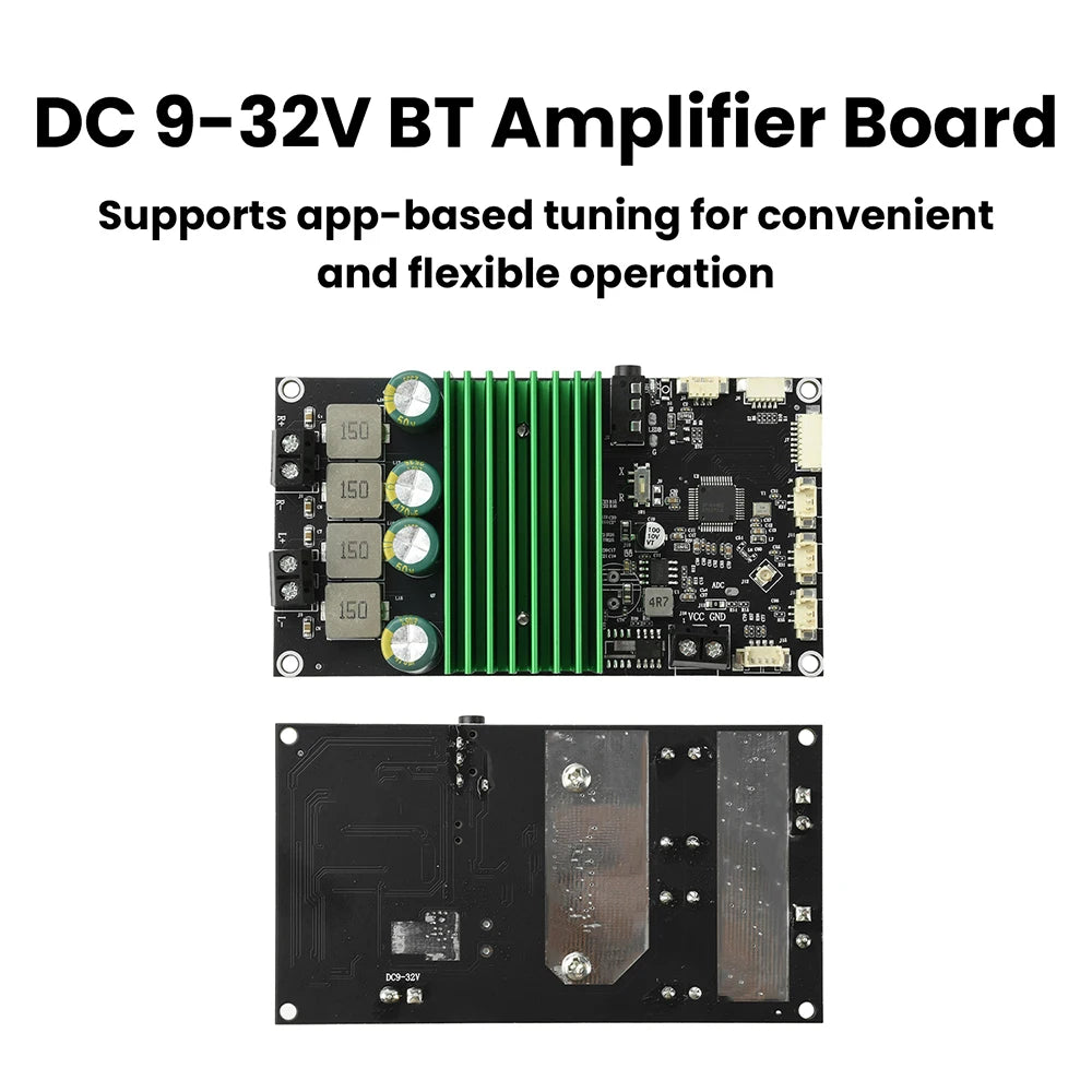 2X150W Bluetooth BT Amplifier Board Bass Enhancement EQ Adjustment Audio Amplifier Module with APP Tuning for DIY Car Audio