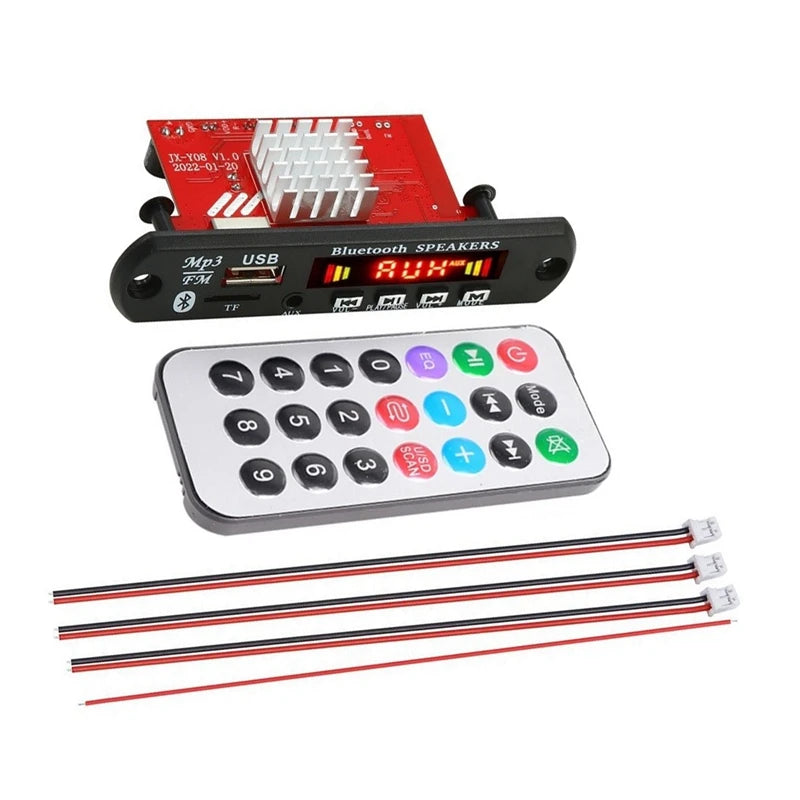 2X60W Amplifier Bluetooth 5.0 MP3 Decoder Board Handsfree 12V Wireless Music Player Audio Modul USB TF AUX FM Radio-A22U