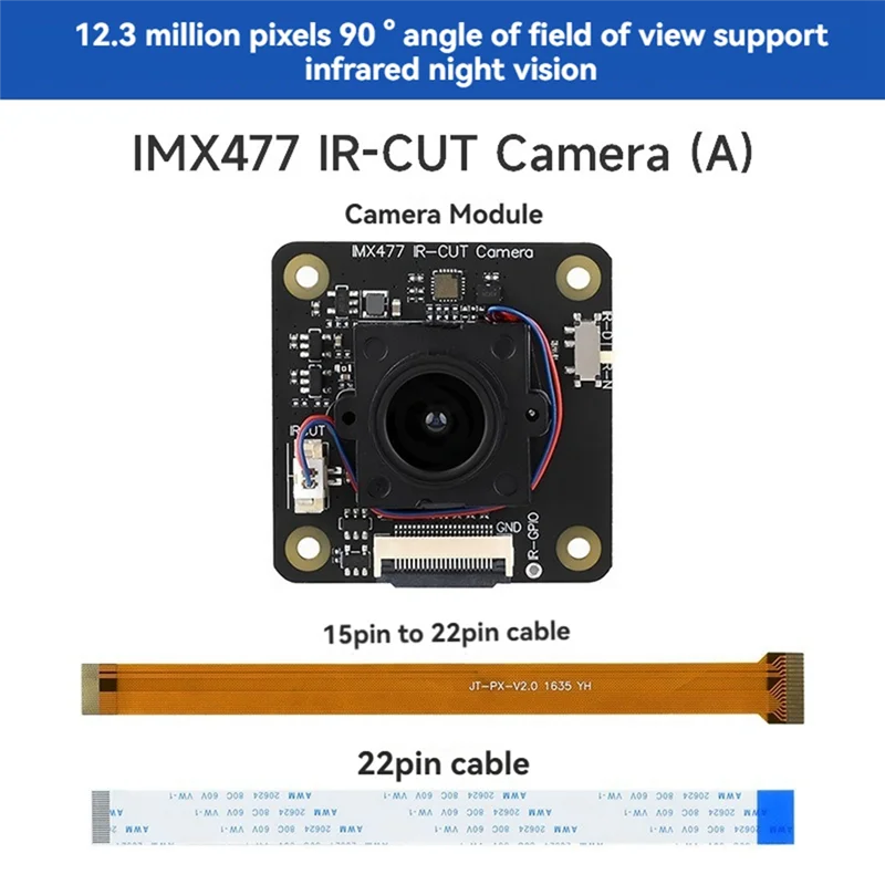 T35C 12.3MP IMX477 IR-CUT Camera Module For  Jetson Nano Raspberry Pi CM3+ CM3+ Lite IMX477 Sensor