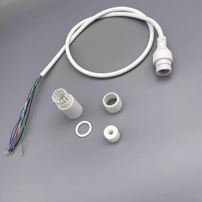 RJ45 8 Pin Female Socket Network Camera Waterproof Pigtail Terminal Block 1.25 Single-end Network Port Cable Tp12v Poe Connector