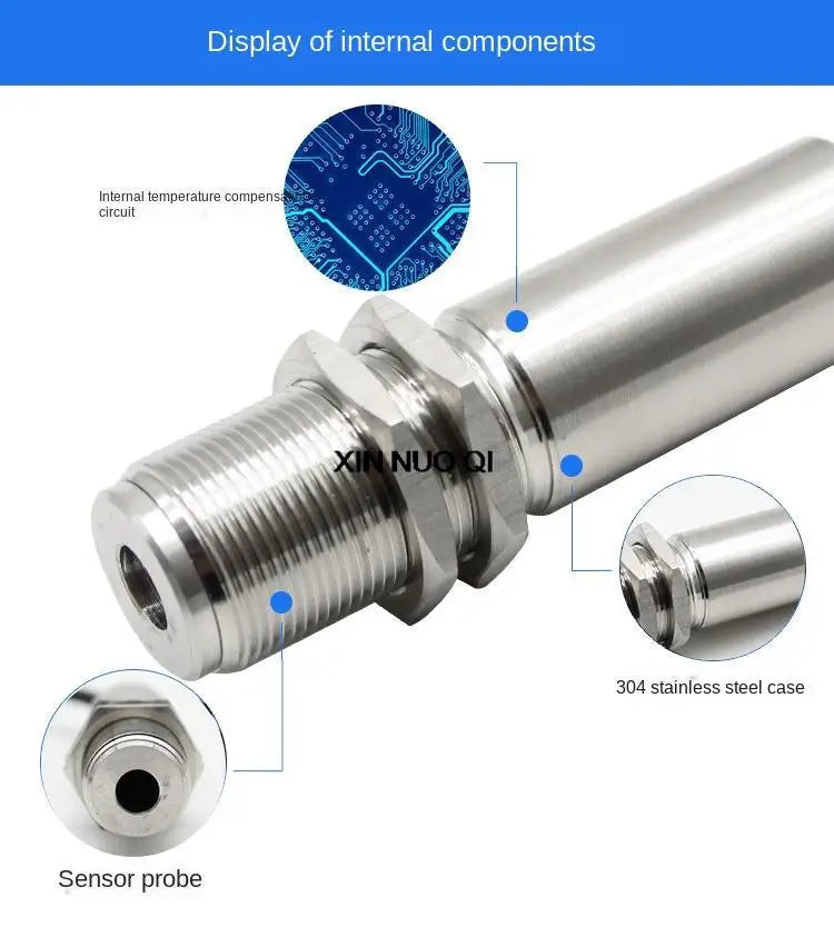 Industrial Non-contact Online Infrared Thermodetector Probe High Temperature Infrared Temperature Sensor Transmitter 4-20ma
