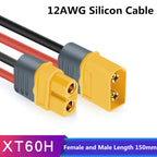Amass XT60 Cable Connector Male Female XT60H Plug with Sheath Cover 14AWG 12AWG Silicon Wire  XT90 for RC Lipo Battery FPV Drone