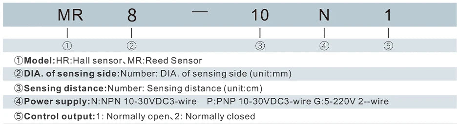 GTRIC Reed Switch Hall Effect Magnetic Proximity Sensor LG08A3 M8 Cylinder Series 5-200V AC DC Universal 2 Wires NO NC