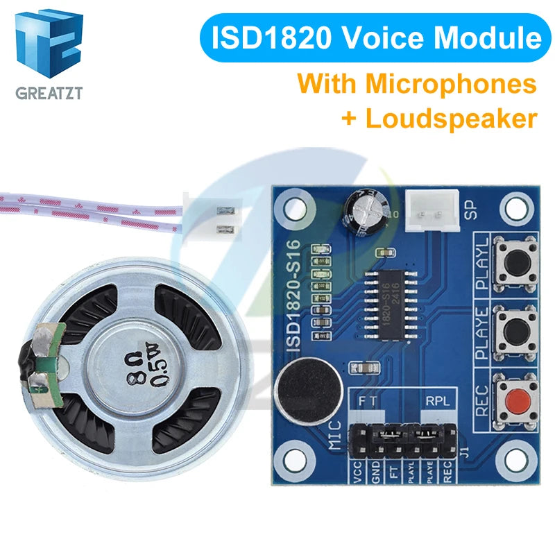 GREATZT ISD1820 recording module voice module the voice board telediphone module board with Microphones + Loudspeaker