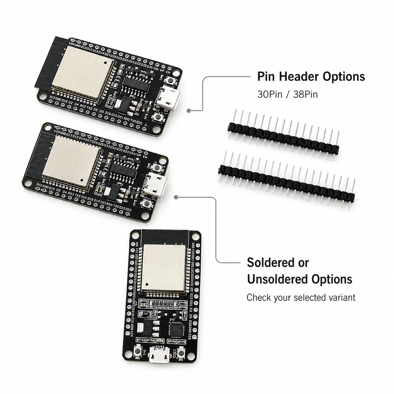 10PCS ESP32 Development Board WiFi Bluetooth Dual Core ESP-32 ESP-32S CP2102 CH9102 CH340 Type-C Micro USB Module