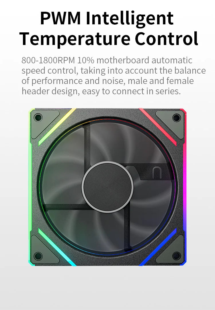 TEUCER Prism  ARGB PC Fan 12cm Computer Case Fan Kit Water Cooler 4pin PWM 5V 3PIN Cooling Fans