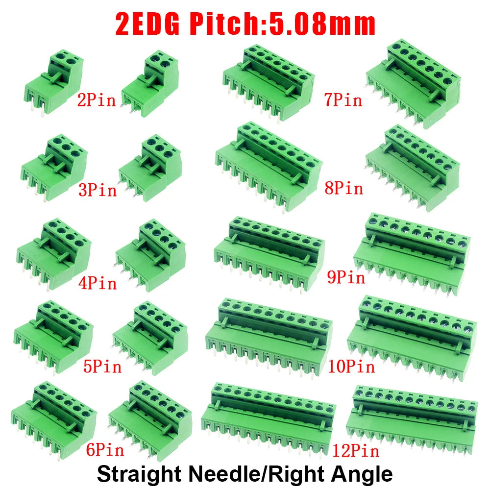 10/5 Pairs Pitch 5.08mm Terminal Block Connector 2EDG 5.08mm 2-12 Pin Pcb Screw Connector Terminal Block 2EDG Sealed Socket