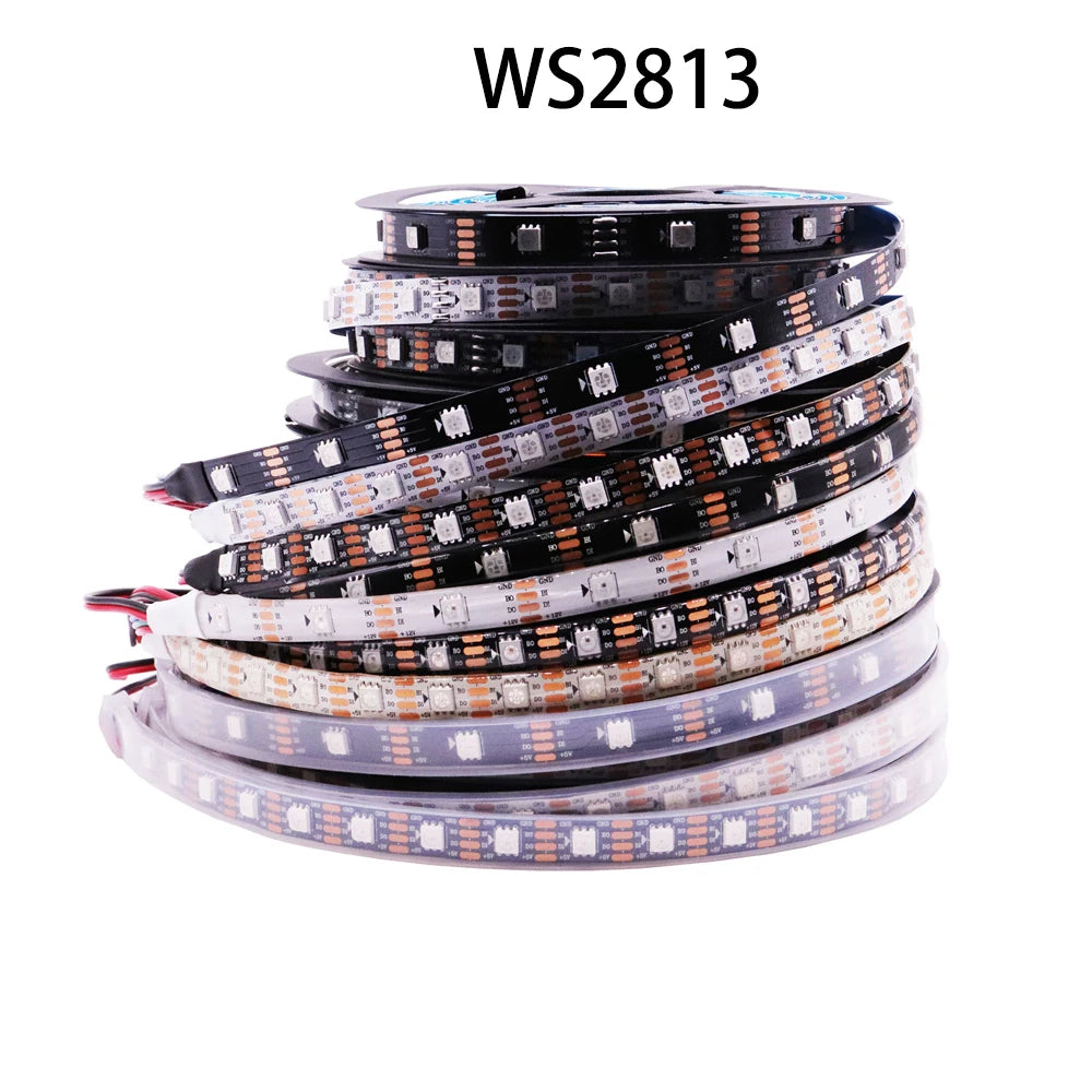 DC5V WS2812B WS2813 Individually Addressable RGBIC Led Strip DC12V WS2811 WS2815 5050 30/60/144Pixels/Leds/m Smart LED Light