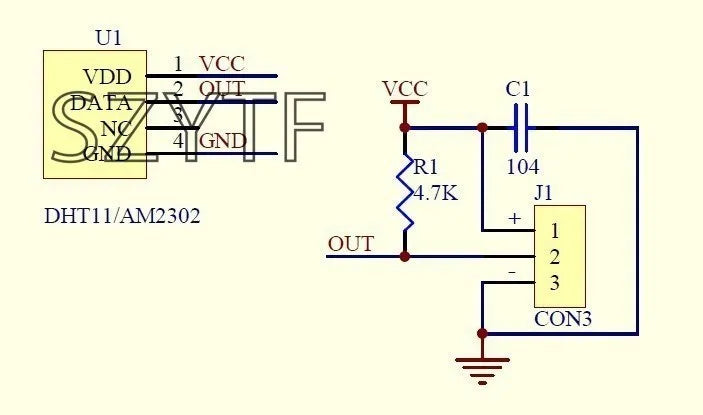1Set DHT22 Single-bus Digital Temperature And Humidity Sensor Module AM2302 Electronic Building Blocks