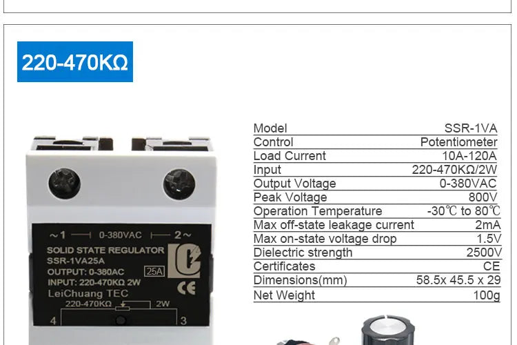 LCTC SSR 0-10V 4-20MA 0-5V Power Voltage Regulator Relay 10A 25A 40A DA AA DD VA Single Phase Solid State Relay With Heat Sink