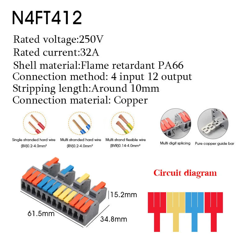 1/5PCS Wire Connector Electrical Cable Led Connectors Mini Terminals Blocks Quick Wiring Push-in Docking Butt Electrician Tools