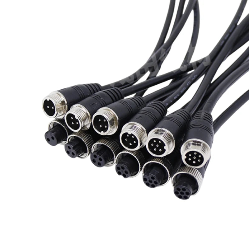 GX12 2/3/4/5/6/7 Pin Male to Female Extension Line 2Pin Aviation Plug Connection WirePlug Sensing Connector Cable 0.2-3 Meter