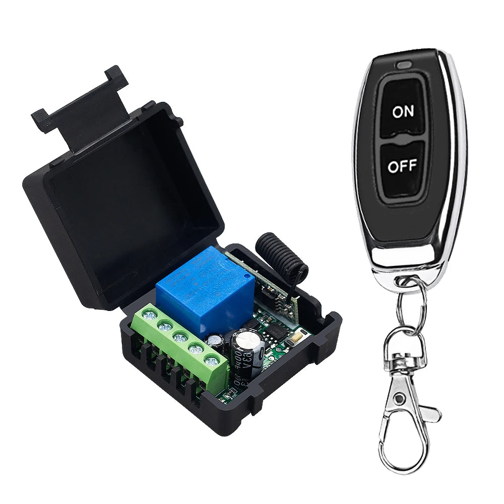 QIACHIP 433MHz Wireless Remote Control Switch Dry Contacts RF Relay Module DC 5V 12V 24V 48V 60V Remote Controls Gate Door Light