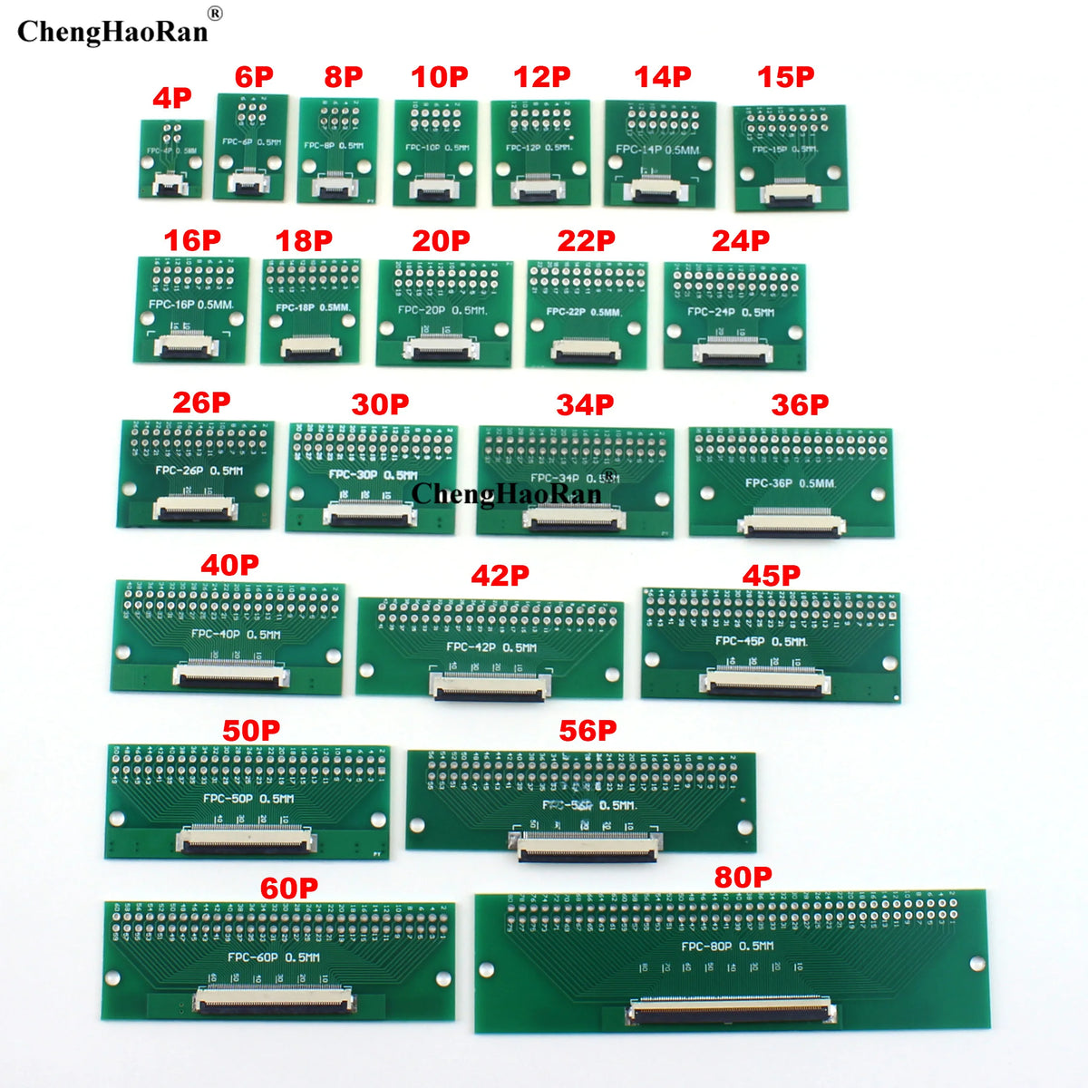 1pcs 4P 6P 8P 10P 12P 14P 15P 16P 18P 20P Test Board Adapter Double Rows Plate Connector 2.54mm 0.5mm Flip FPC Soft Flex Cable