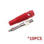 10PCS 4mm 32A Solderless Side Stackable Banana Plug High Current Insulated Shrouded Connector