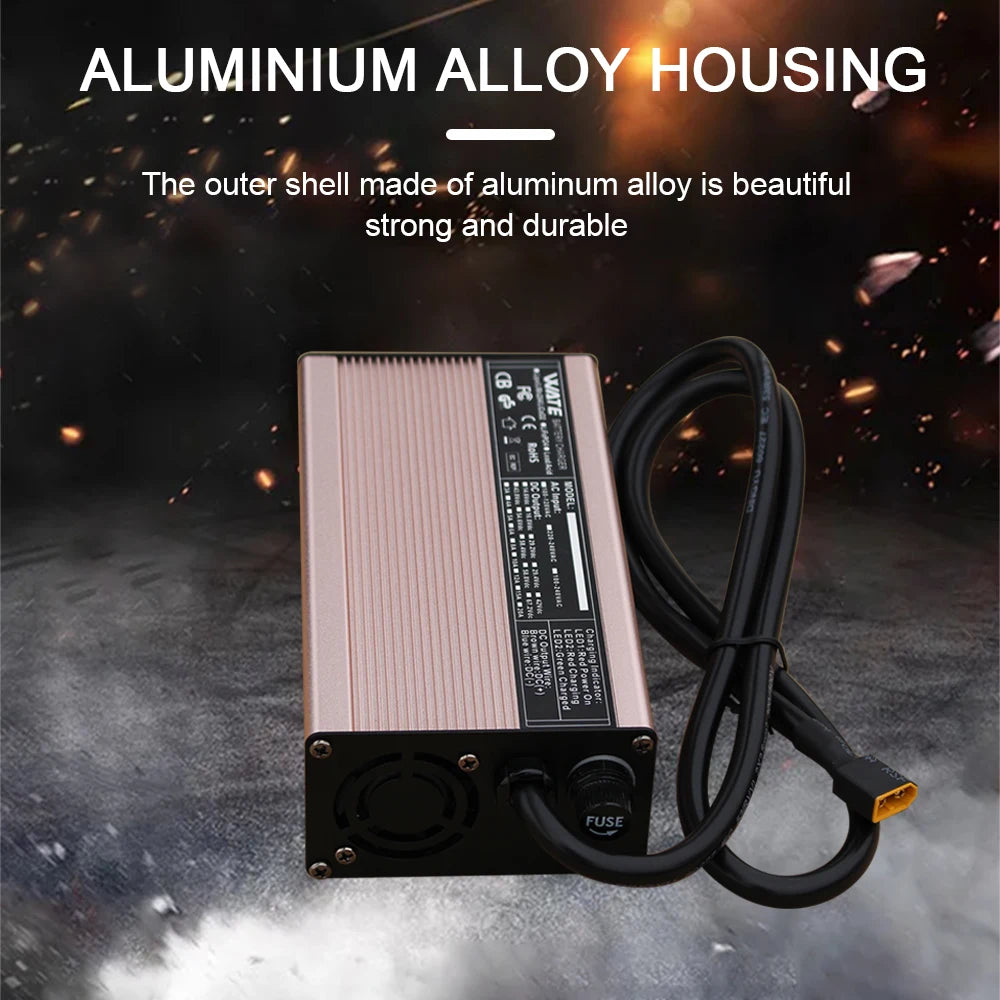 29.4V 20A Charger Smart Aluminum Case Is Suitable For 7S 24V Li-ion Lipo Battery Fast Charger