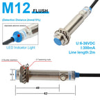 OMCH Capacitive Proximity Sensor LJC 12 18 30MM Detection Distance 2/5/10/20MM PNP NPN NO NC Cylindrical Proximity Sensor Switch