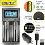 LiitoKala Lii-CH4 Smart Charger for 18650/21700/26650/AA/AAA/Ni-MH/Li-ion,1.2V/1.5V 4-Slot Fast Charge, USB-C, Auto Detect
