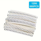 660PCS SMD Resistor 0603 0805 1206 1% Resistance Assorted Kit 1 Ohm - 1M Ohm Chip Resistors