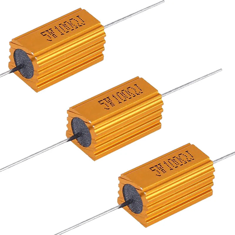 1pcs RX24 5W  Aluminum Power Metal Shell Case Wirewound Resistor 10/22/33/47/50/60/80/100/200/220/330/470/500 ohm 0.1R - 300K