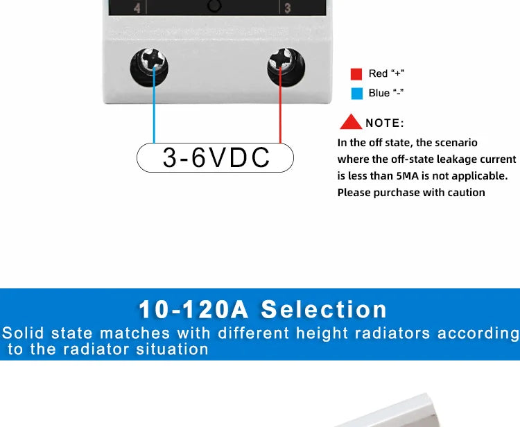 LCTC SSR Random Solid State Relay 10A 25A 40A 60A 80A 100A 120A DC Control AC Single Phase Control 3-6VDC 24-480VAC