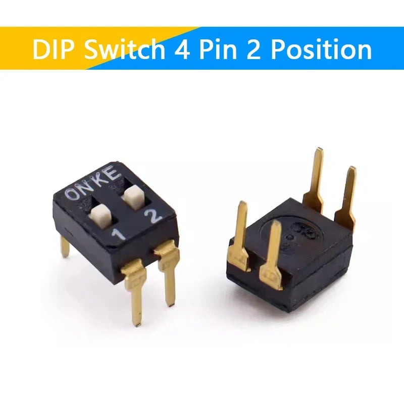 10pcs/lot Slide Type SMT SMD Dip Switch, 2.54mm Pitch 2 Row 4 Pin 2 Position / 8 pin 4 Position / 16 pin 8 Position