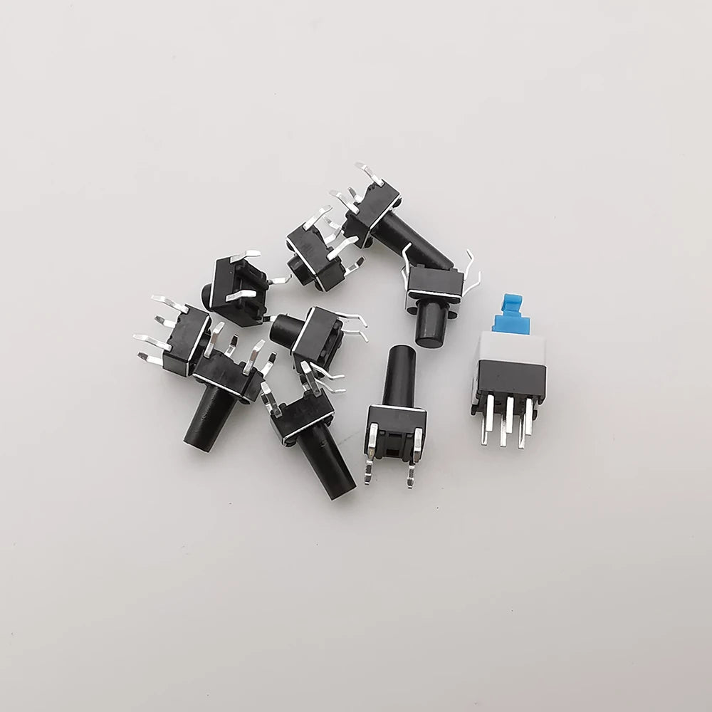 1Box 6x6mm Micro Push Button Tactile Tact Switch Kit 12V 2/4 Pin DIP2 PCB Momentary Switch DIY TV Toy Home Use Button Key Switch